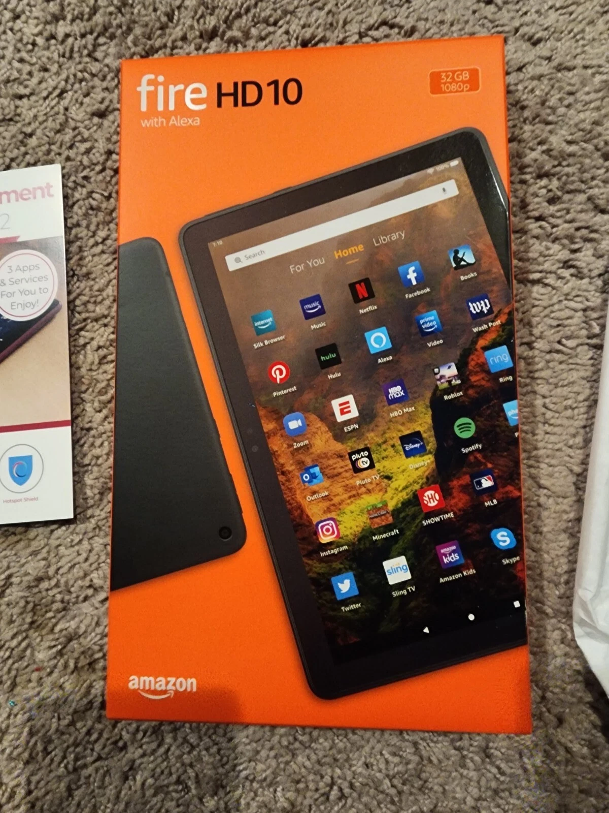 Tablette Fire HD 10 Full HD (dernier modèle) conçue pour la détente, écran Full HD dynamique de 10,1 pouces, processeur octa-core, 3 Go de RAM, 32 Go.